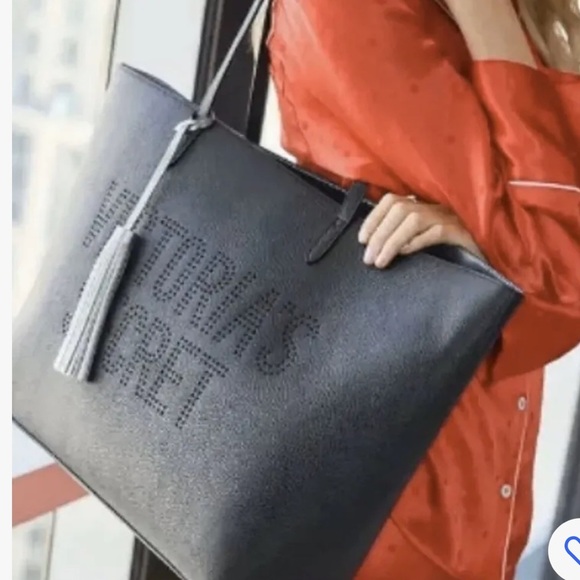 Victoria's Secret Laser-Cut Logo Tote Black Authentic, Gorgeous 24616938 - Picture 1 of 8